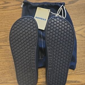 Bombas Navy Slide Sandals with Mesh Bag